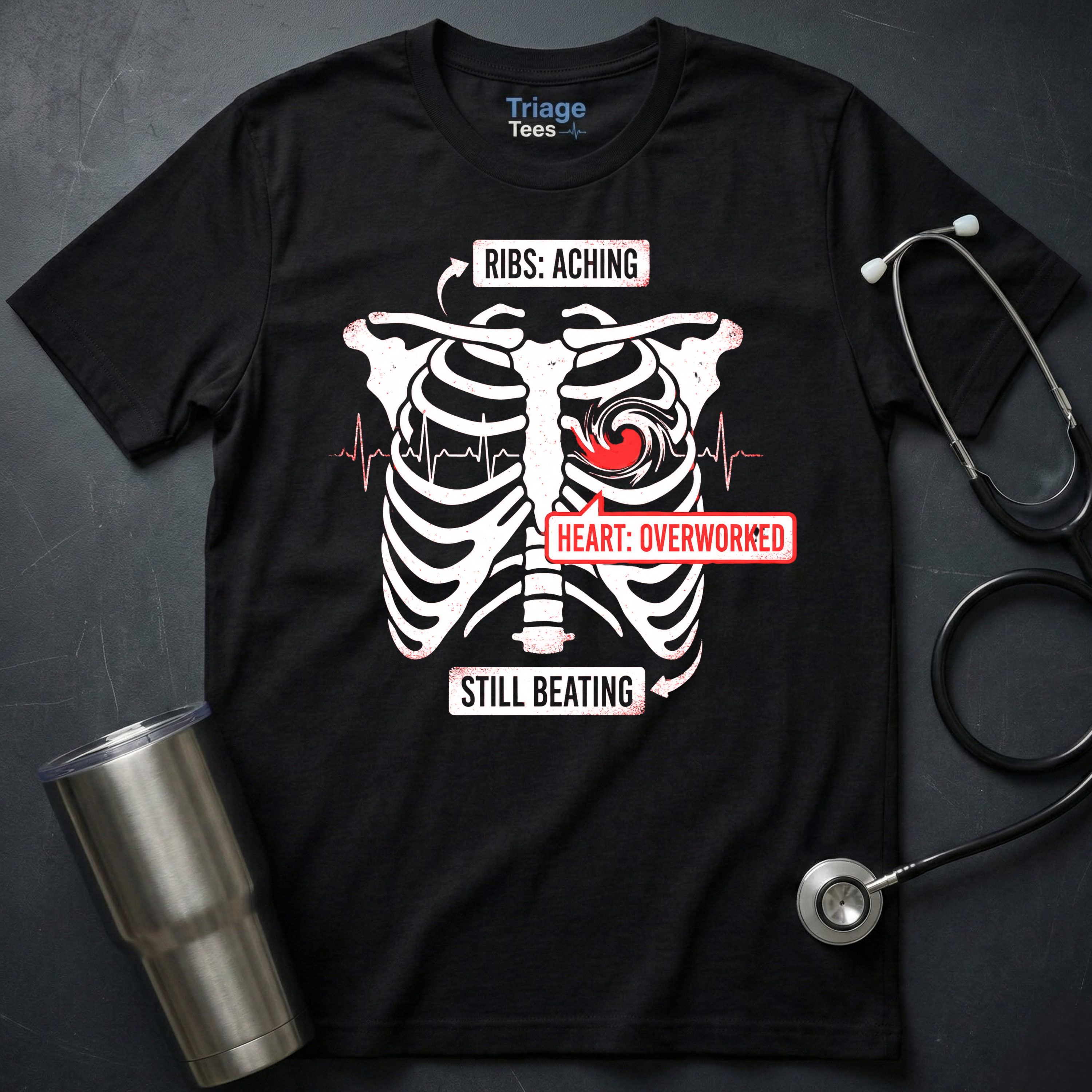 Heart Overworked Nurse T-Shirt