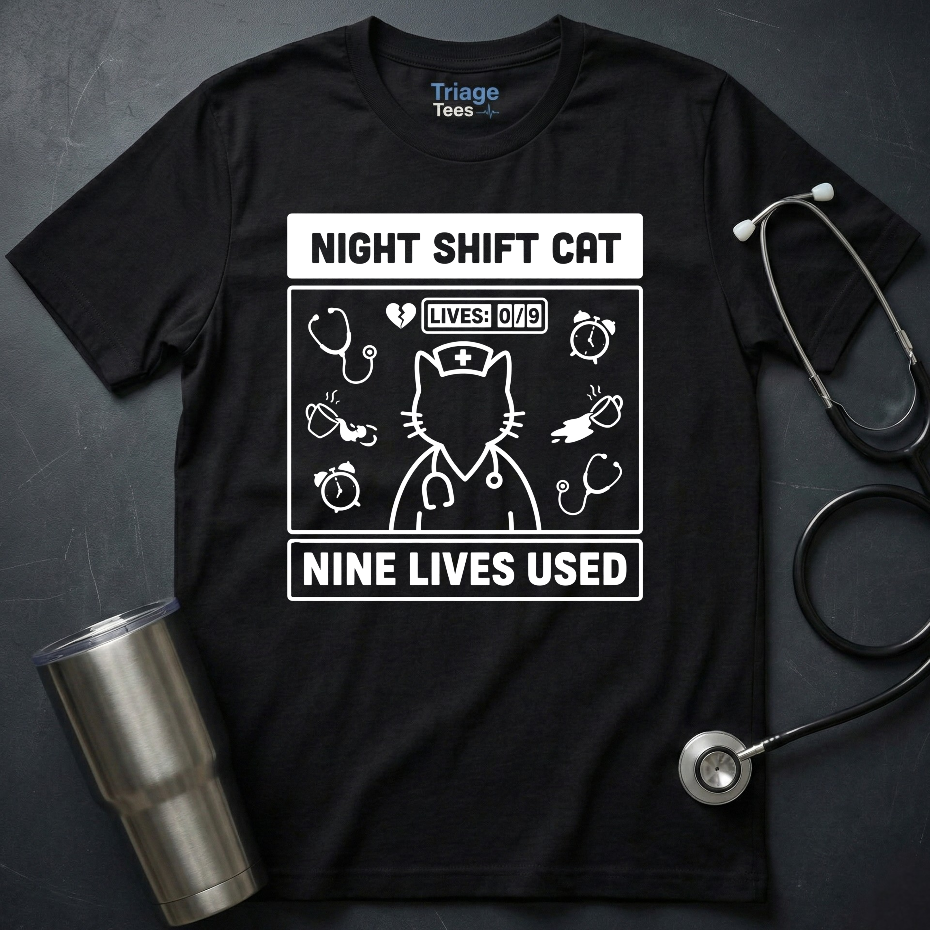 Nine Lives Nurse Tee
