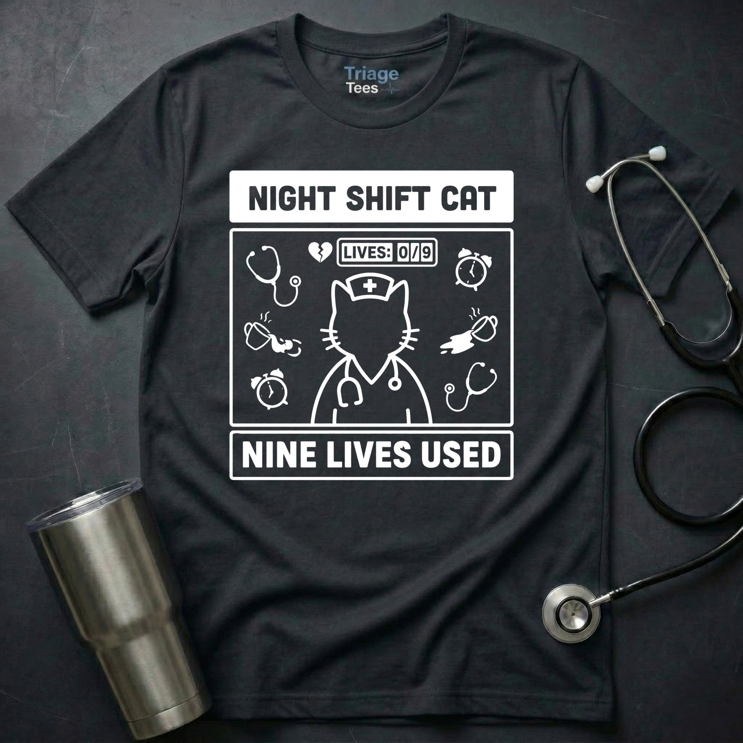 Nine Lives Nurse Tee