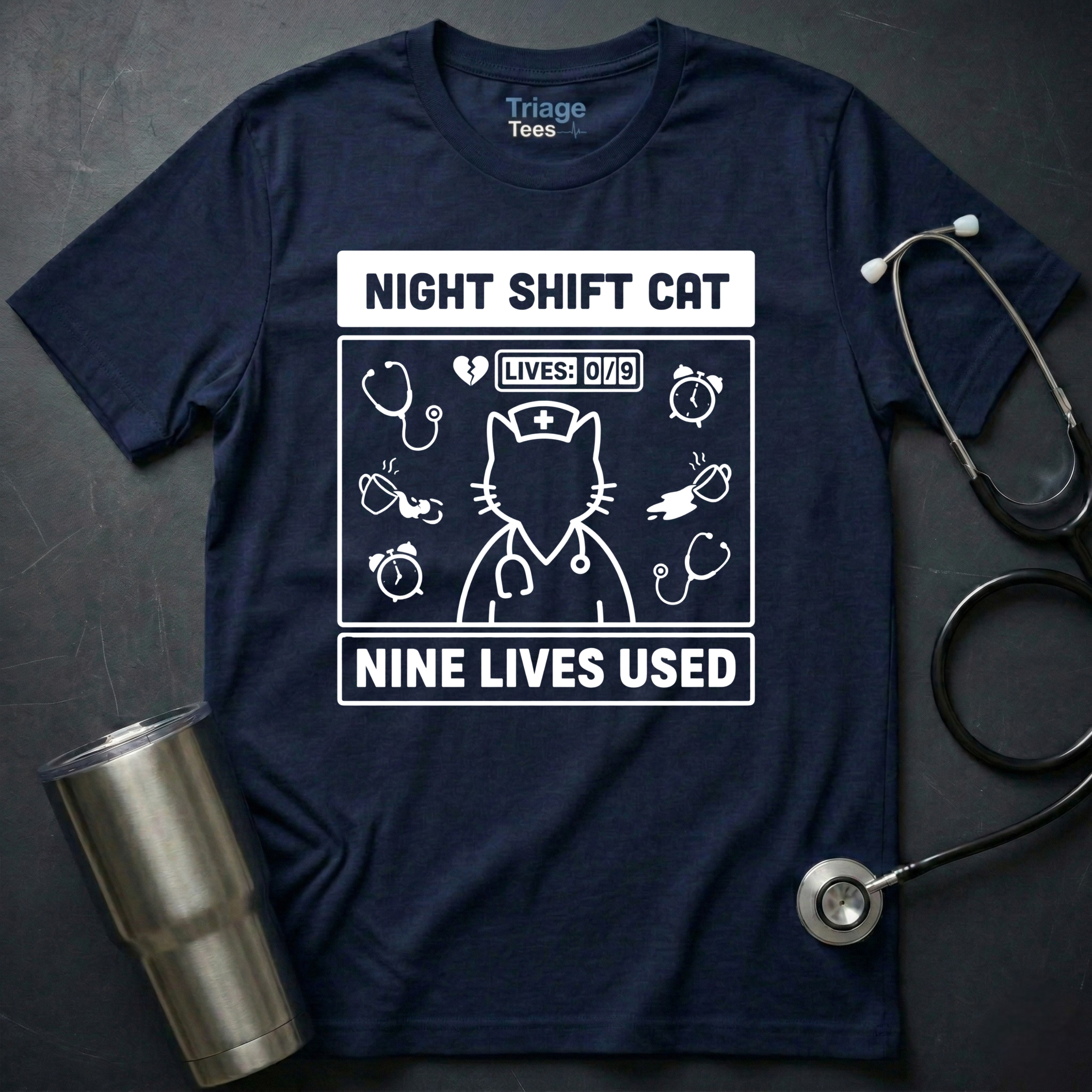 Nine Lives Nurse Tee